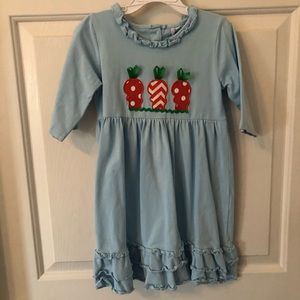 OBA Blanks Boutique Easter Dress Carrots Springtime Girls Size 5 Cotton Ruffles